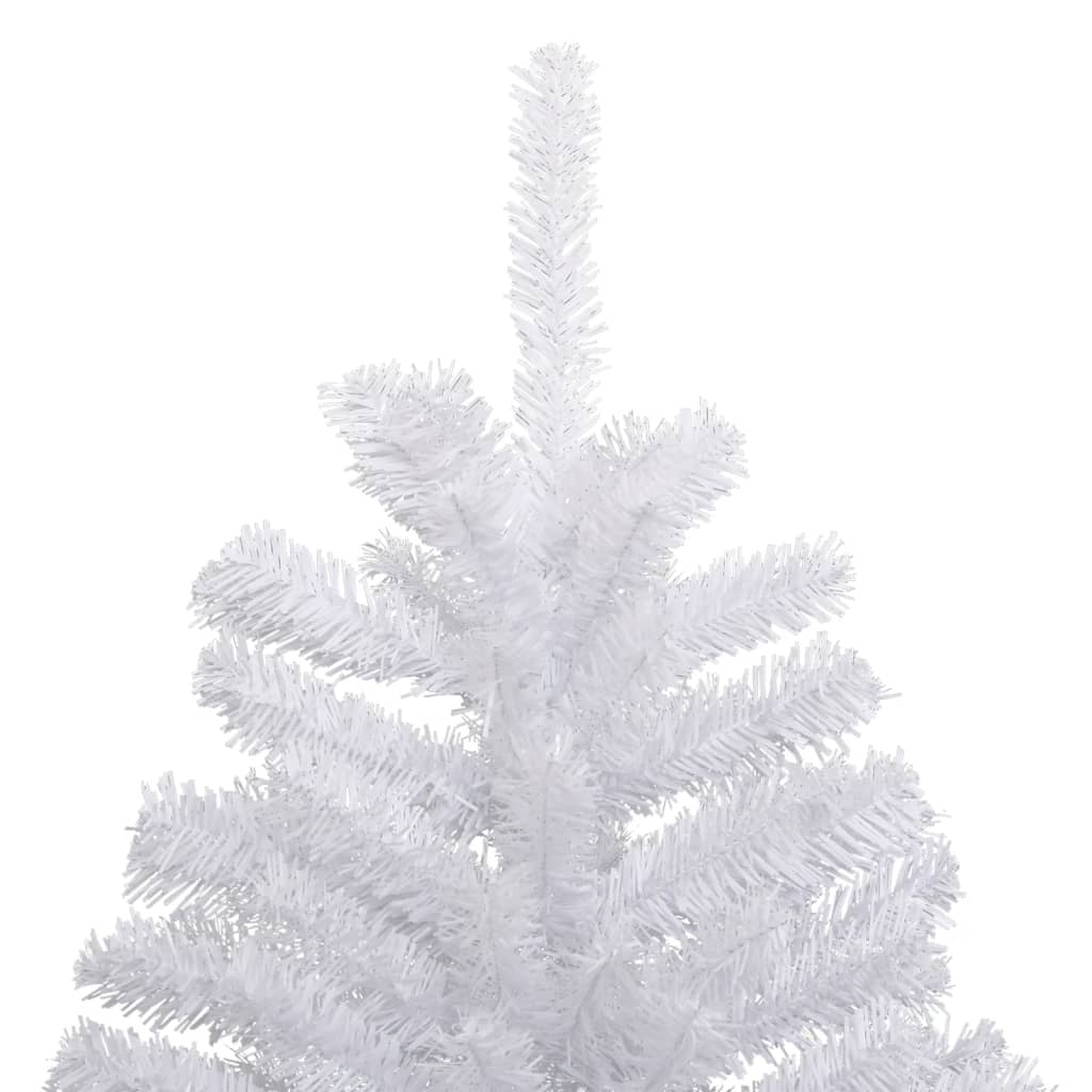 vidaXL Artificial Hinged Christmas Tree with Flocked Snow 210 cm - White