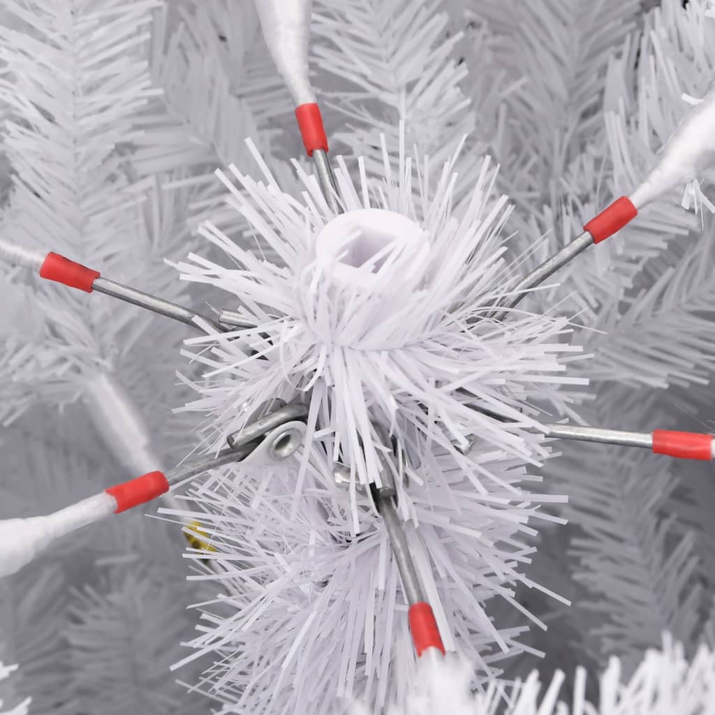 vidaXL Artificial Hinged Christmas Tree with Flocked Snow 210 cm - White