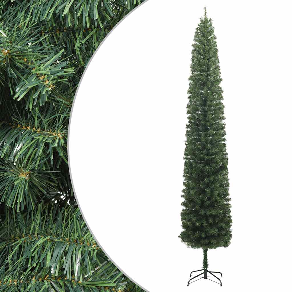 vidaXL Slim Christmas Tree with Stand 270 cm PVC - Green