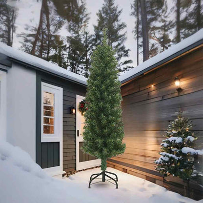 vidaXL Slim Christmas Tree with Stand 270 cm PVC - Green