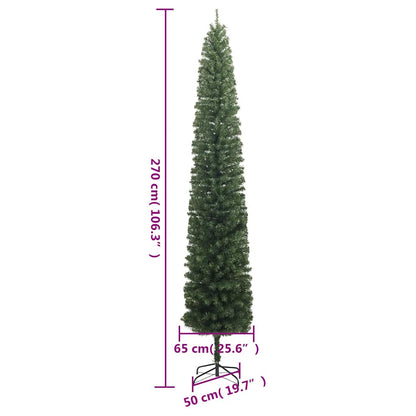 vidaXL Slim Christmas Tree with Stand 270 cm PVC - Green