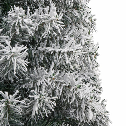 vidaXL Slim Christmas Tree with Stand and Flocked Snow 270 cm PVC - White