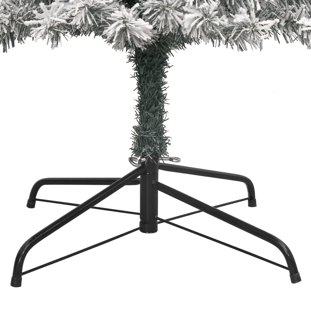 vidaXL Slim Christmas Tree with Stand and Flocked Snow 270 cm PVC - White