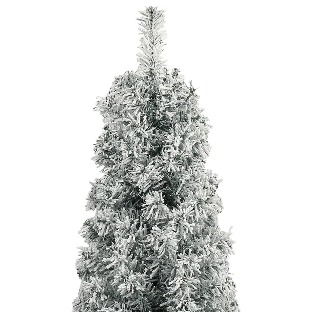 vidaXL Slim Christmas Tree with Stand and Flocked Snow 300 cm PVC - White