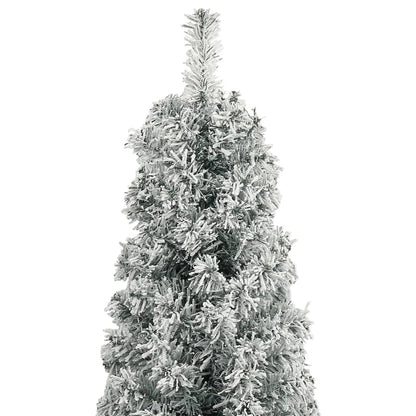 vidaXL Slim Christmas Tree with Stand and Flocked Snow 300 cm PVC - White