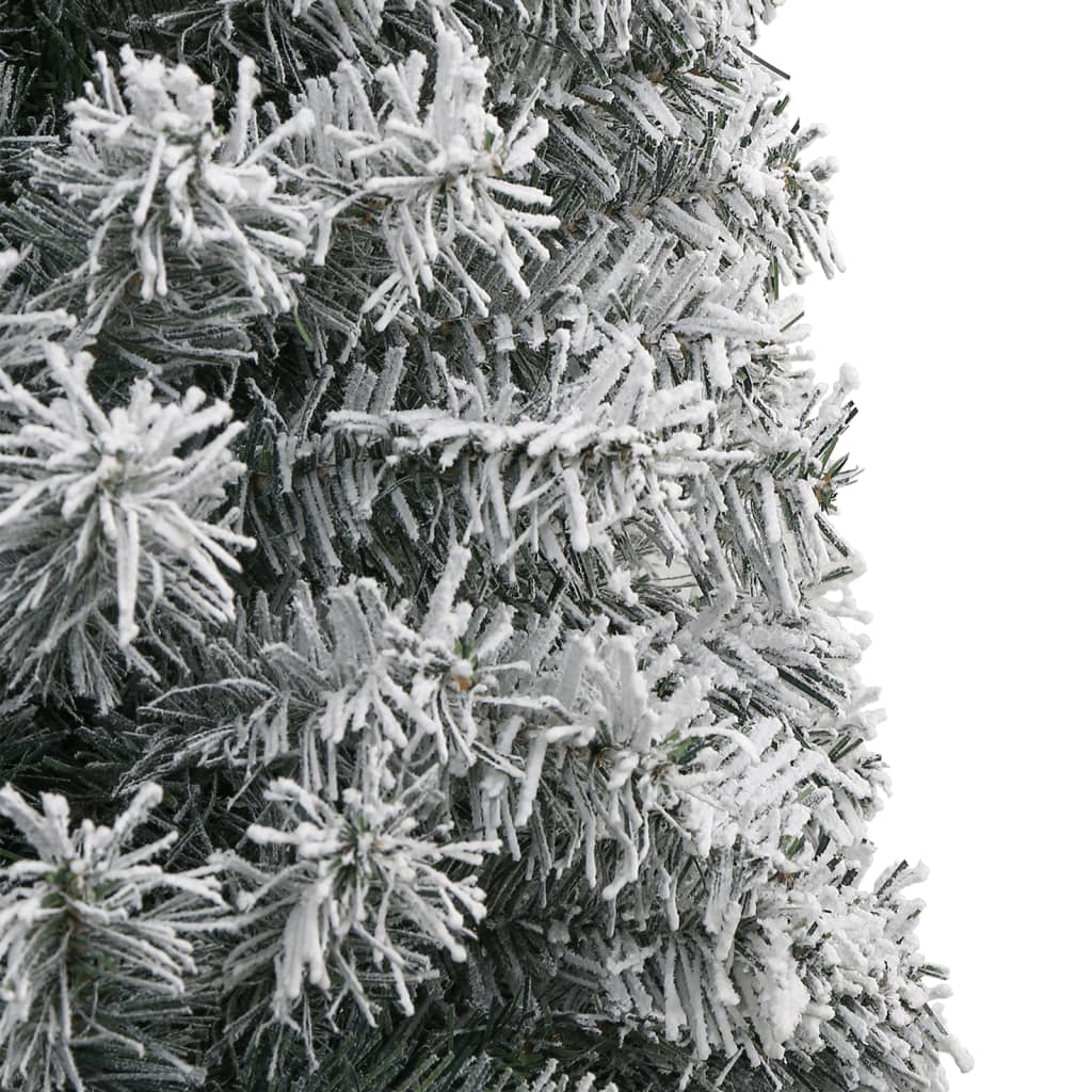 vidaXL Slim Christmas Tree with Stand and Flocked Snow 300 cm PVC - White