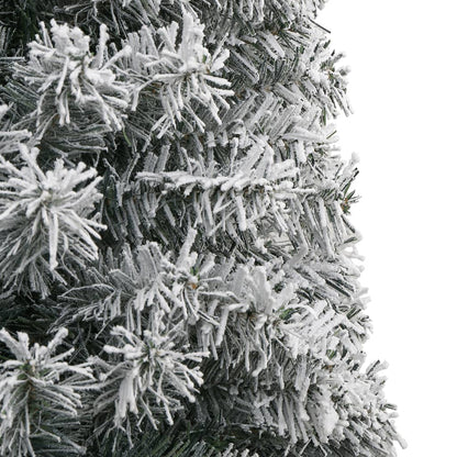 vidaXL Slim Christmas Tree with Stand and Flocked Snow 300 cm PVC - White