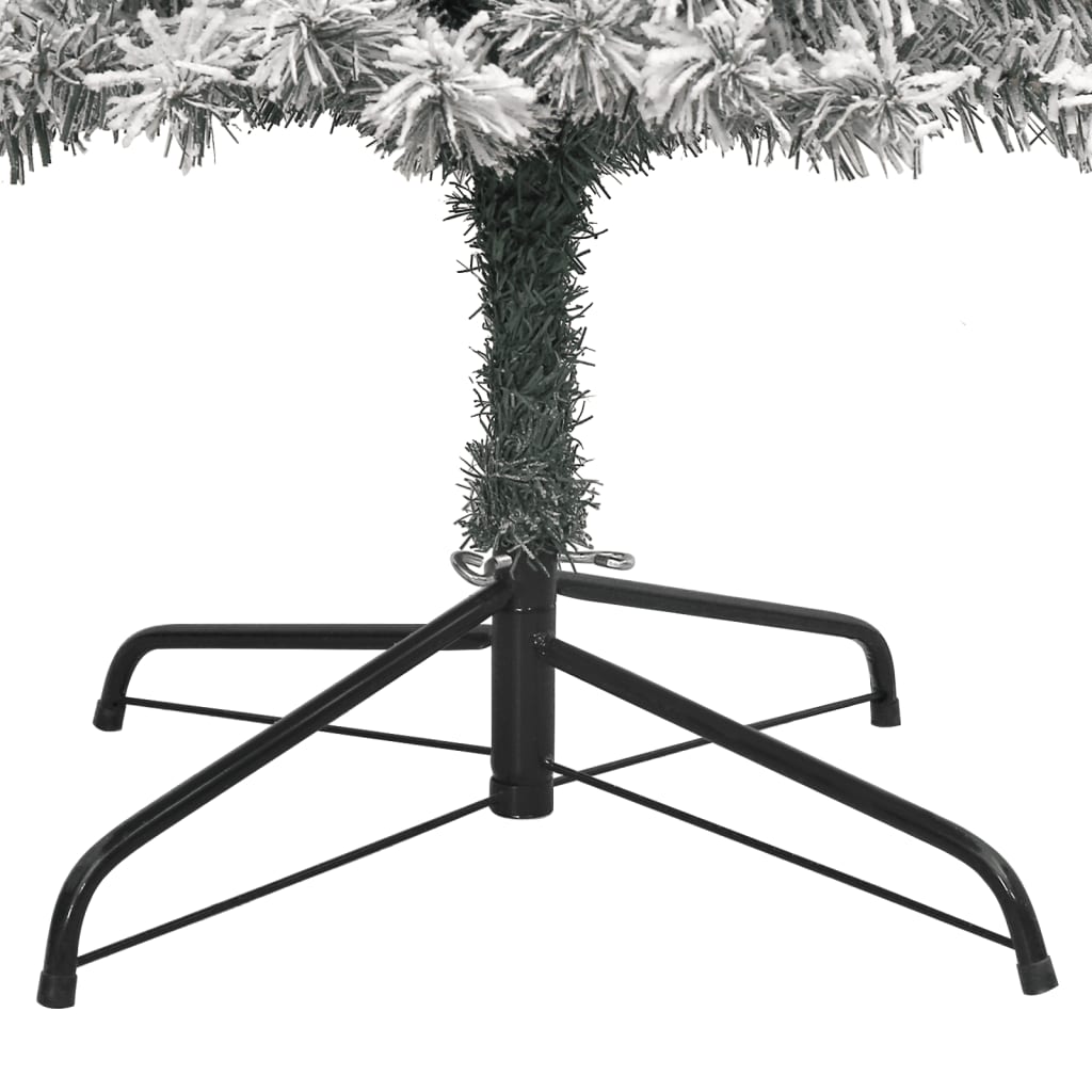 vidaXL Slim Christmas Tree with Stand and Flocked Snow 300 cm PVC - White