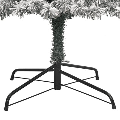 vidaXL Slim Christmas Tree with Stand and Flocked Snow 300 cm PVC - White