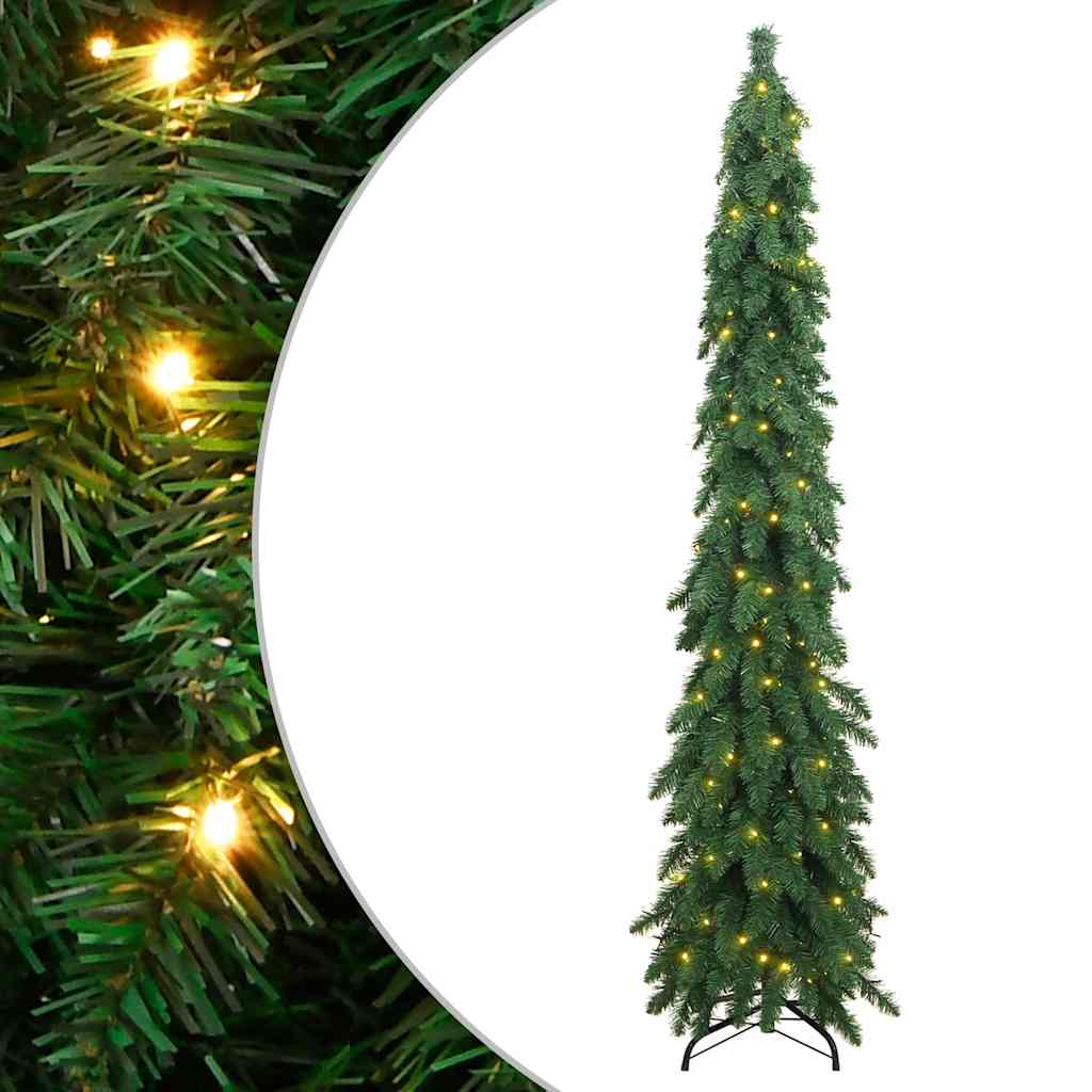 vidaXL Artificial Pre-lit Christmas Tree with 130 LEDs 210 cm - Green