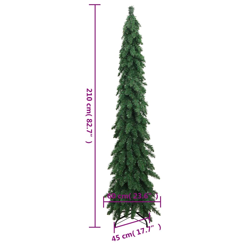 vidaXL Artificial Pre-lit Christmas Tree with 130 LEDs 210 cm - Green