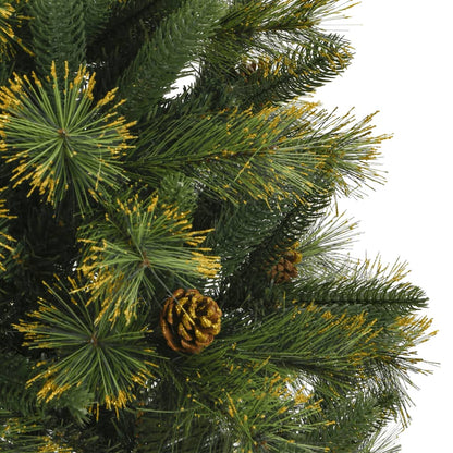 vidaXL Artificial Hinged Christmas Tree with Cones 120 cm - Green