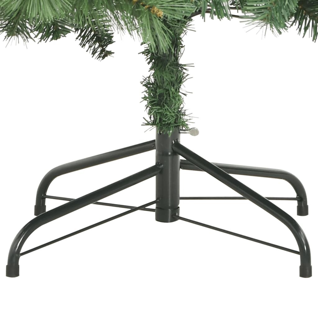 vidaXL Artificial Hinged Christmas Tree with Cones and Berries 210 cm - Green