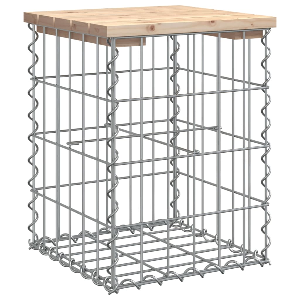 vidaXL Garden Bench Gabion Design 33x31x42 cm Solid Wood Pine - Brown