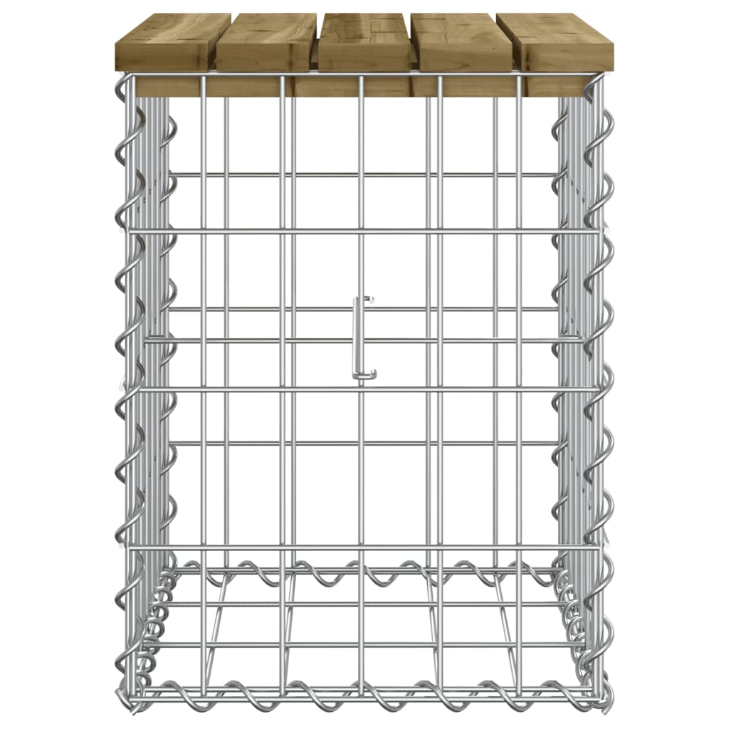 vidaXL Garden Bench Gabion Design 33x31x42 cm Impregnated Wood Pine - Brown
