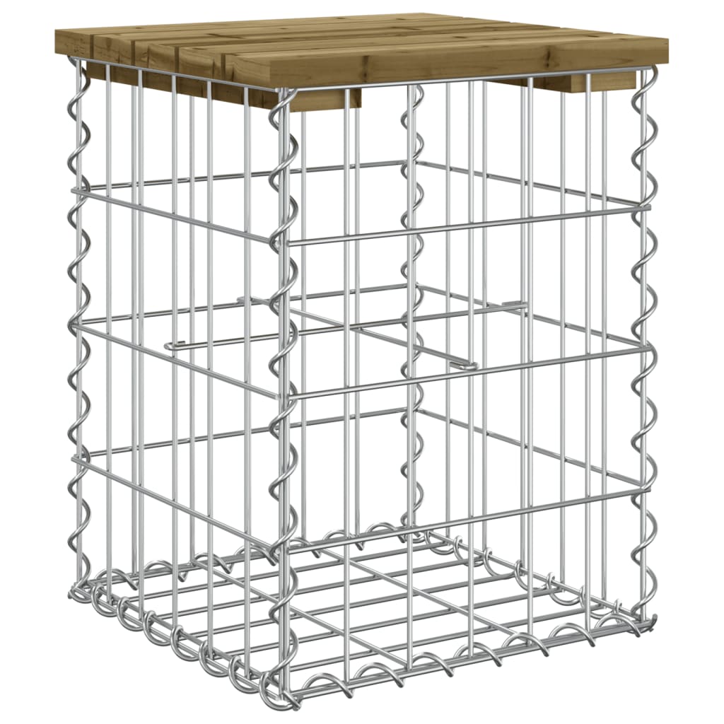 vidaXL Garden Bench Gabion Design 33x31x42 cm Impregnated Wood Pine - Brown