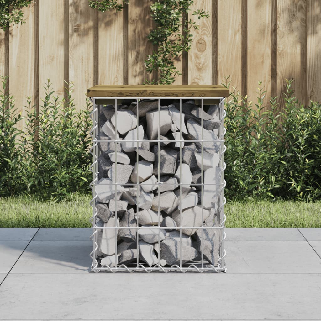 vidaXL Garden Bench Gabion Design 33x31x42 cm Impregnated Wood Pine - Brown