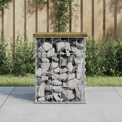 vidaXL Garden Bench Gabion Design 33x31x42 cm Impregnated Wood Pine - Brown