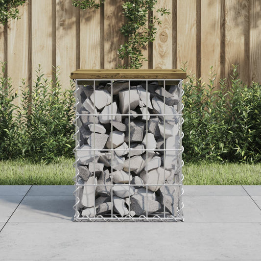 vidaXL Garden Bench Gabion Design 33x31x42 cm Impregnated Wood Pine - Brown