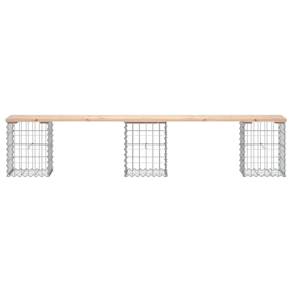 vidaXL Garden Bench Gabion Design 203x31x42 cm Solid Wood Pine - Brown