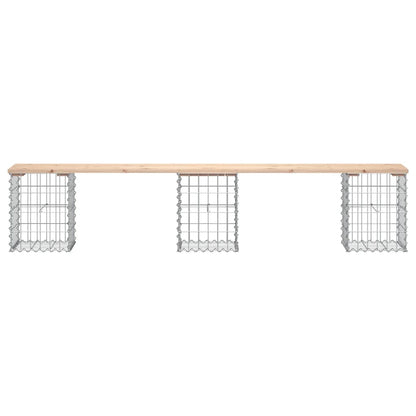 vidaXL Garden Bench Gabion Design 203x31x42 cm Solid Wood Pine - Brown