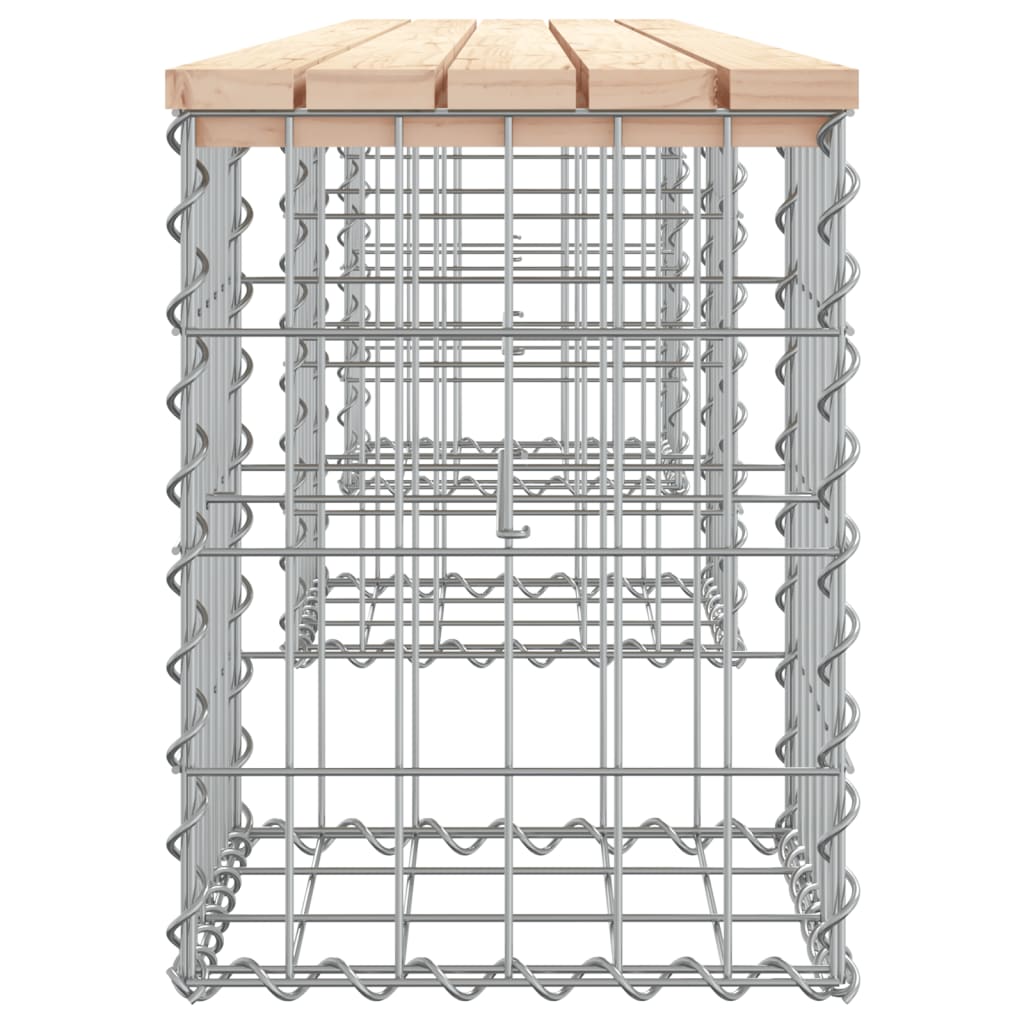 vidaXL Garden Bench Gabion Design 203x31x42 cm Solid Wood Pine - Brown