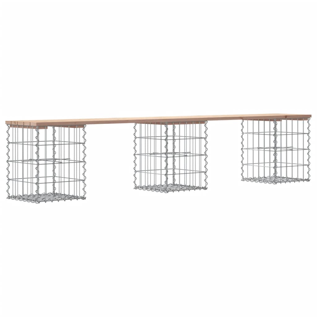 vidaXL Garden Bench Gabion Design 203x31x42 cm Solid Wood Pine - Brown