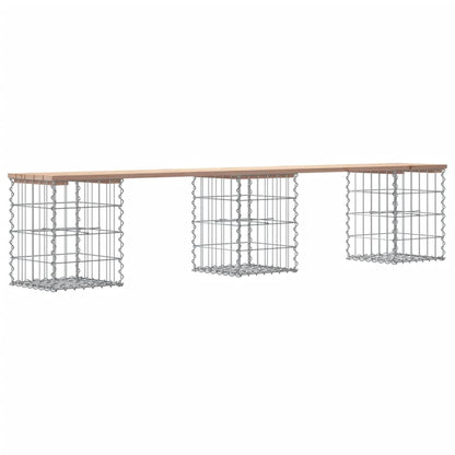 vidaXL Garden Bench Gabion Design 203x31x42 cm Solid Wood Pine - Brown