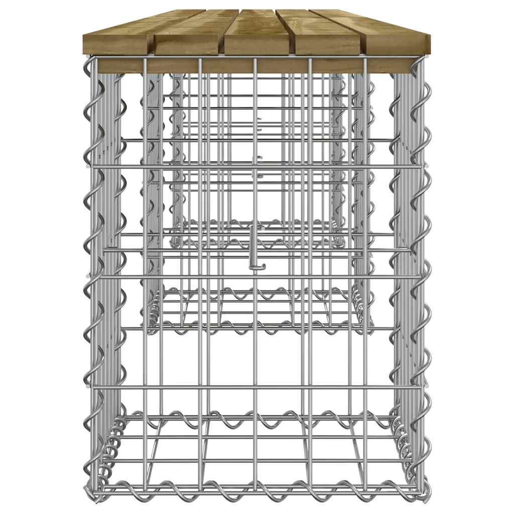 vidaXL Garden Bench Gabion Design 203x31x42 cm Impregnated Wood Pine - Brown