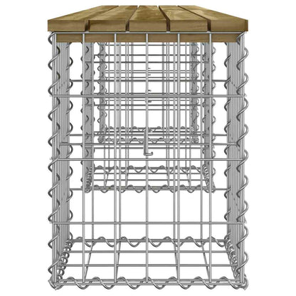 vidaXL Garden Bench Gabion Design 203x31x42 cm Impregnated Wood Pine - Brown