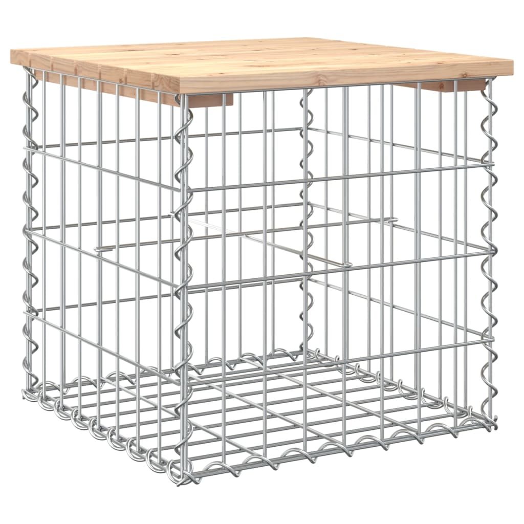 vidaXL Garden Bench Gabion Design 43x44x42 cm Solid Wood Pine - Brown