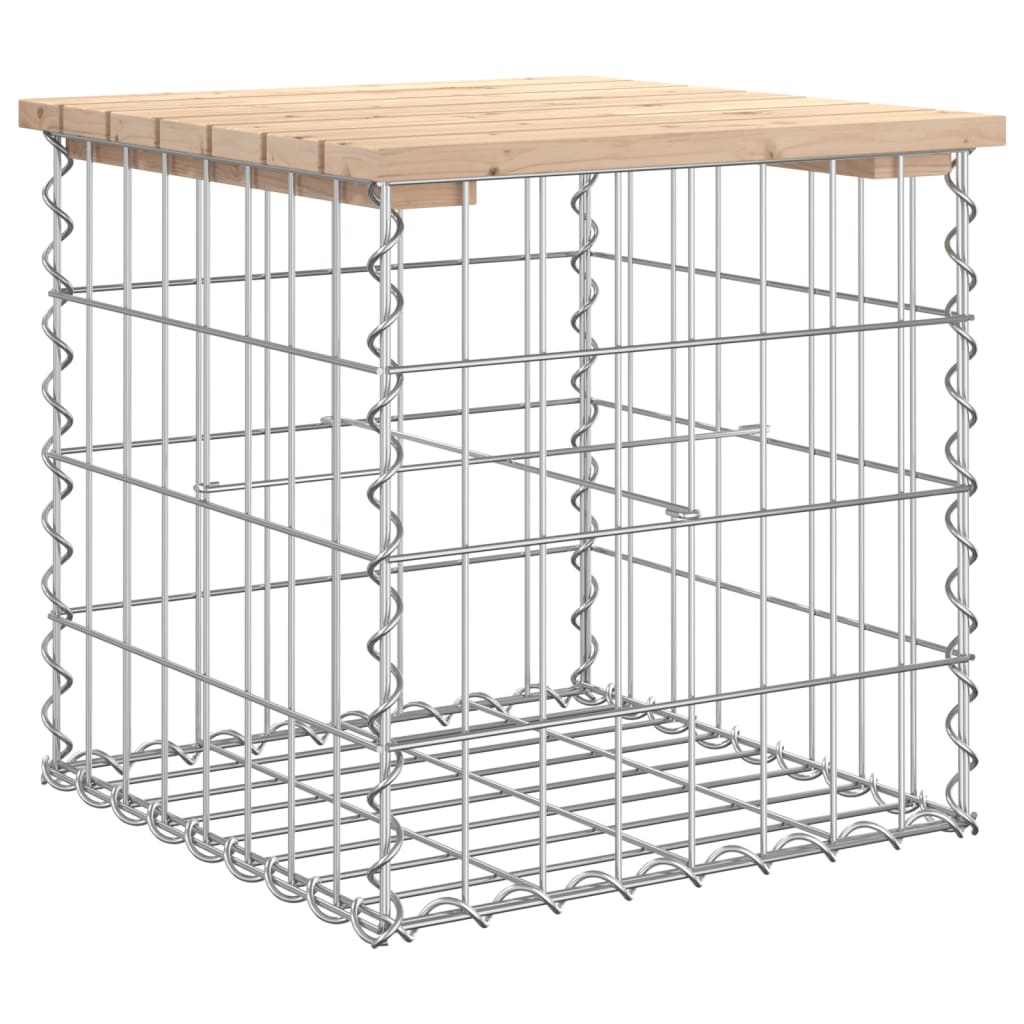vidaXL Garden Bench Gabion Design 43x44x42 cm Solid Wood Pine - Brown