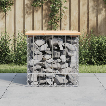 vidaXL Garden Bench Gabion Design 43x44x42 cm Solid Wood Pine - Brown
