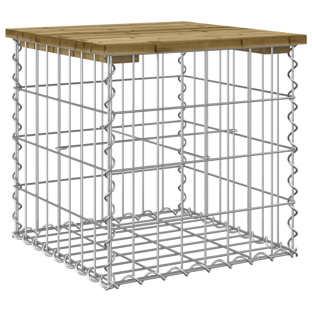 vidaXL Garden Bench Gabion Design 43x44x42 cm Impregnated Wood Pine - Brown