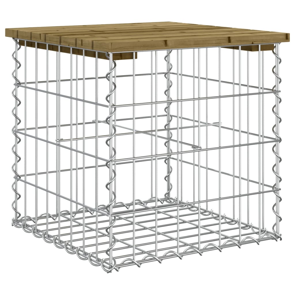 vidaXL Garden Bench Gabion Design 43x44x42 cm Impregnated Wood Pine - Brown