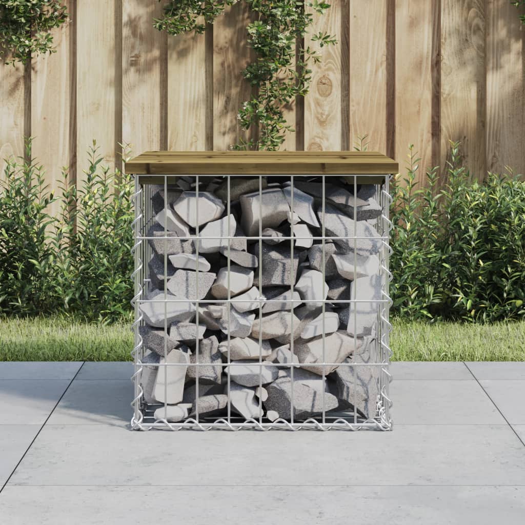 vidaXL Garden Bench Gabion Design 43x44x42 cm Impregnated Wood Pine - Brown