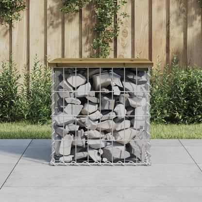 vidaXL Garden Bench Gabion Design 43x44x42 cm Impregnated Wood Pine - Brown