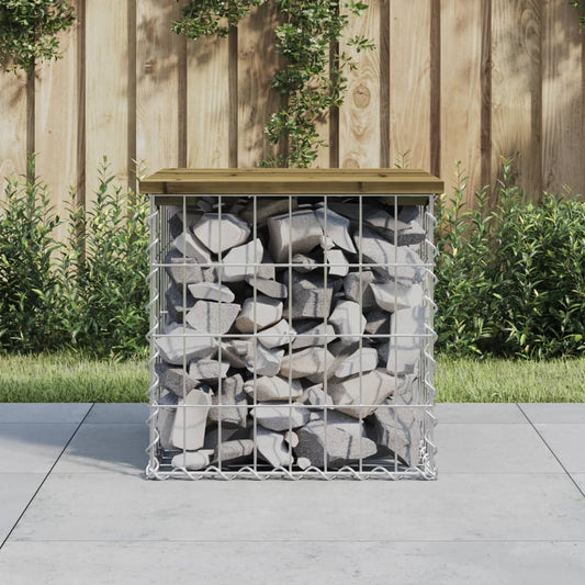 vidaXL Garden Bench Gabion Design 43x44x42 cm Impregnated Wood Pine - Brown