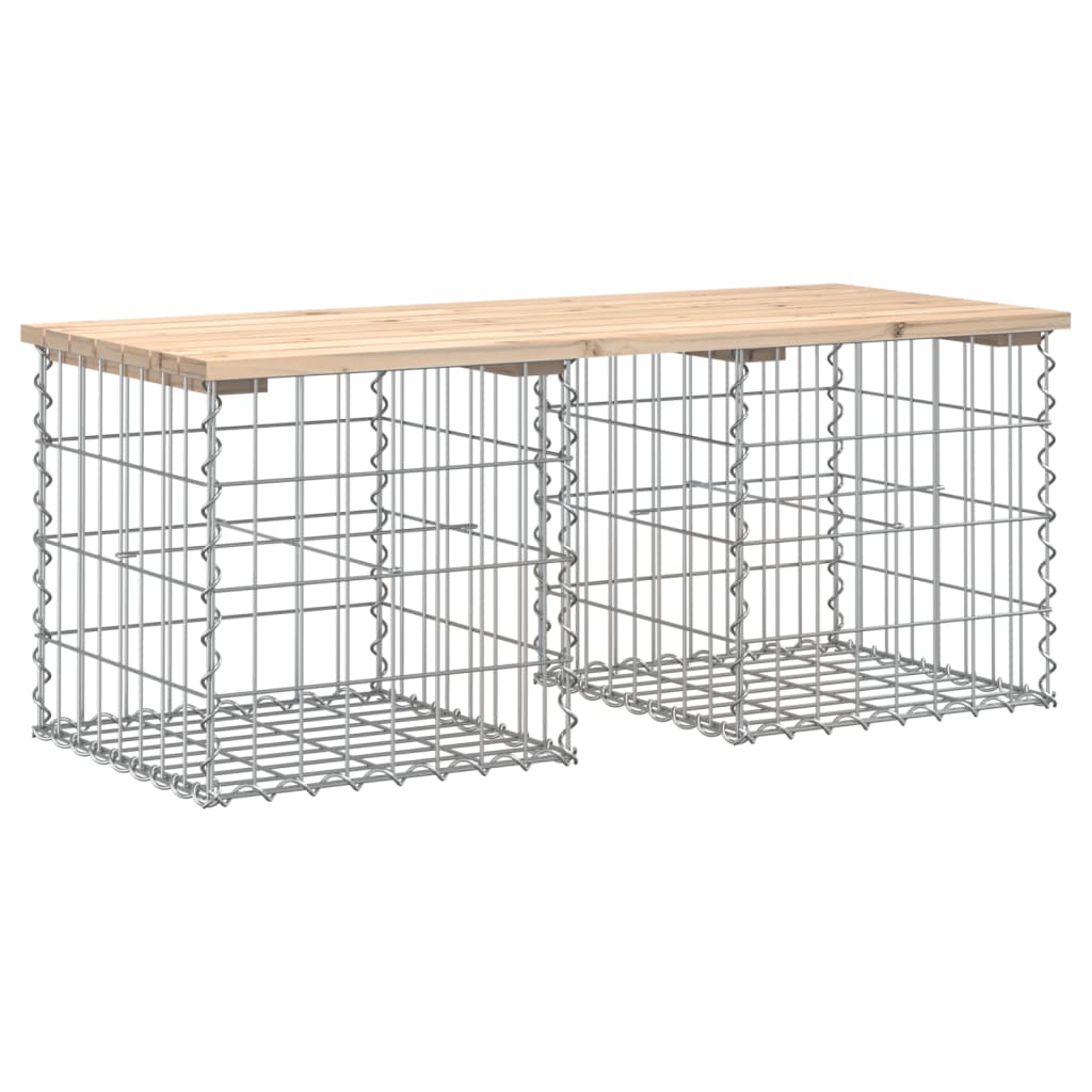 vidaXL Garden Bench Gabion Design 103x44x42 cm Solid Wood Pine - Brown - 44 x 103 x 42 cm