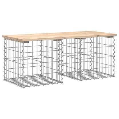 vidaXL Garden Bench Gabion Design 103x44x42 cm Solid Wood Pine - Brown - 44 x 103 x 42 cm
