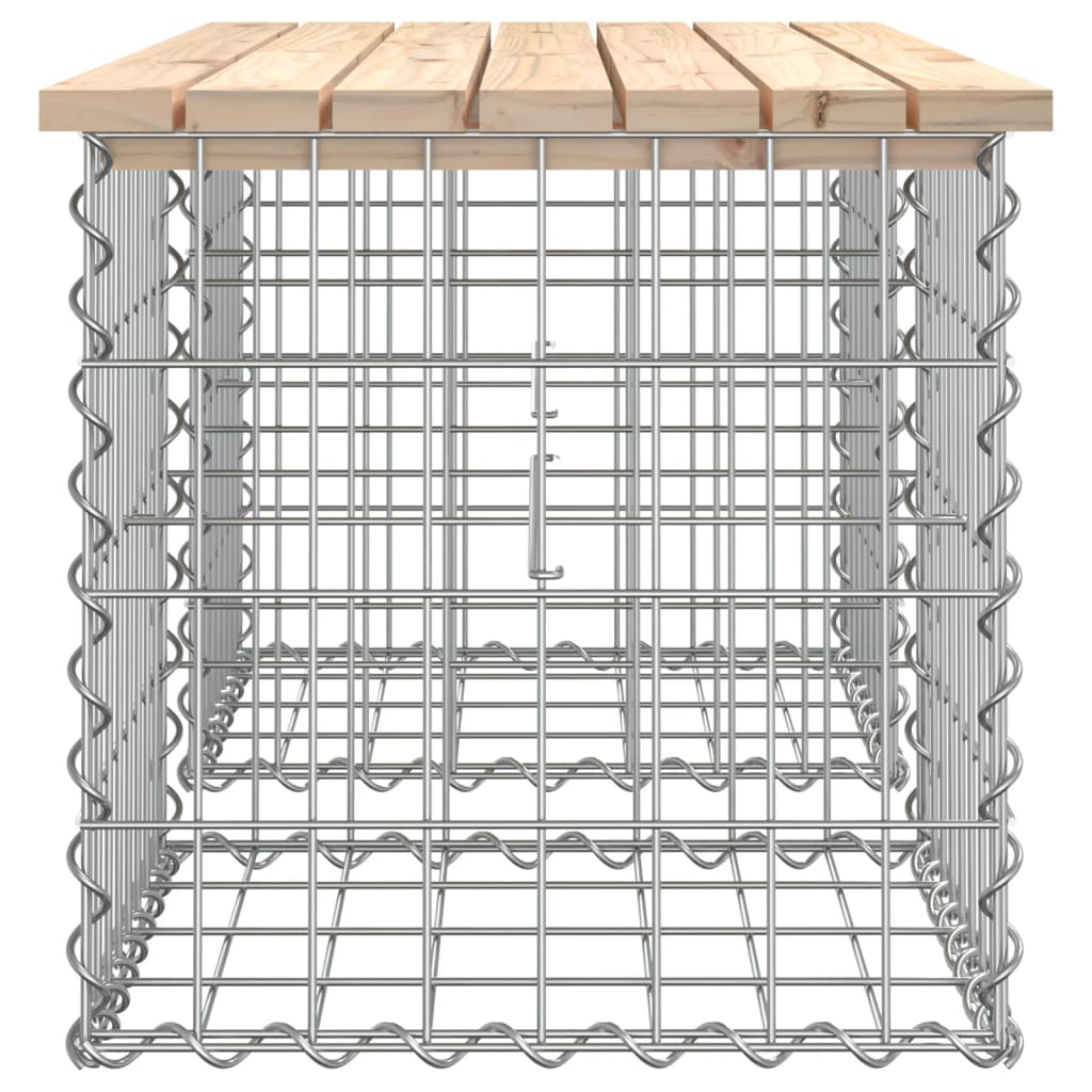 vidaXL Garden Bench Gabion Design 103x44x42 cm Solid Wood Pine - Brown - 44 x 103 x 42 cm