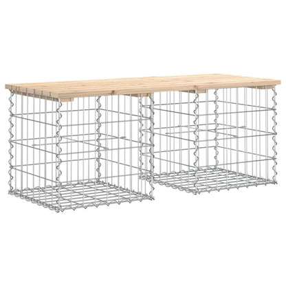 vidaXL Garden Bench Gabion Design 103x44x42 cm Solid Wood Pine - Brown - 44 x 103 x 42 cm
