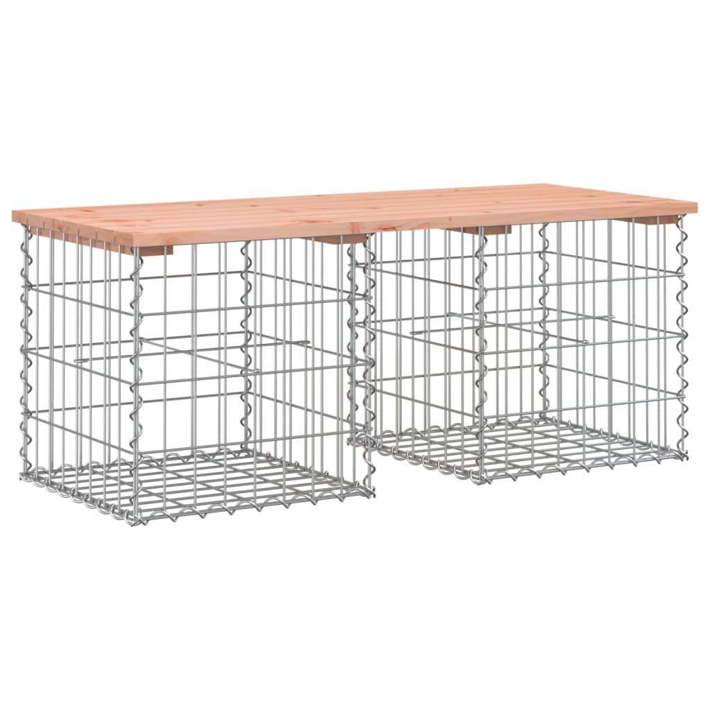 vidaXL Garden Bench Gabion Design 103x44x42 cm Solid Wood Douglas - Brown - 44 x 103 x 42 cm