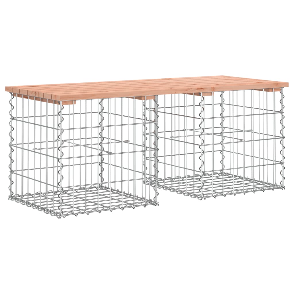 vidaXL Garden Bench Gabion Design 103x44x42 cm Solid Wood Douglas - Brown - 44 x 103 x 42 cm