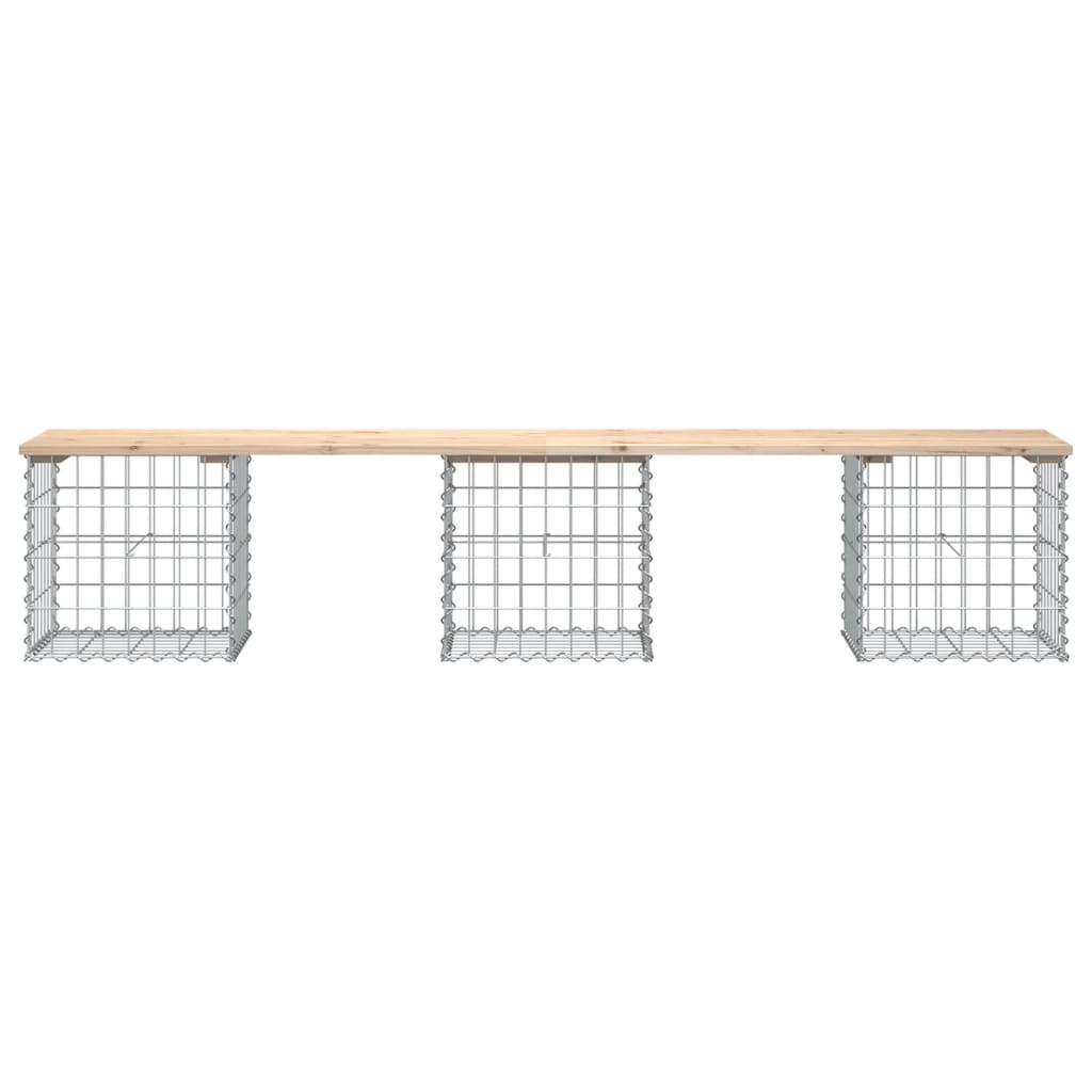 vidaXL Garden Bench Gabion Design 203x44x42 cm Solid Wood Pine - Brown