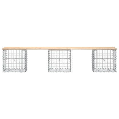 vidaXL Garden Bench Gabion Design 203x44x42 cm Solid Wood Pine - Brown