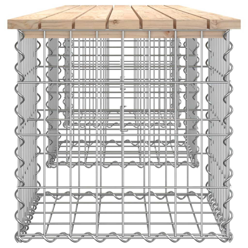 vidaXL Garden Bench Gabion Design 203x44x42 cm Solid Wood Pine - Brown