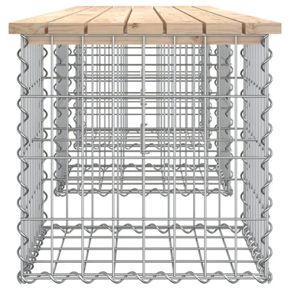 vidaXL Garden Bench Gabion Design 203x44x42 cm Solid Wood Pine - Brown