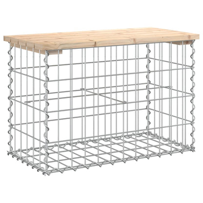 vidaXL Garden Bench Gabion Design 63x31.5x42 cm Solid Wood Pine - Brown