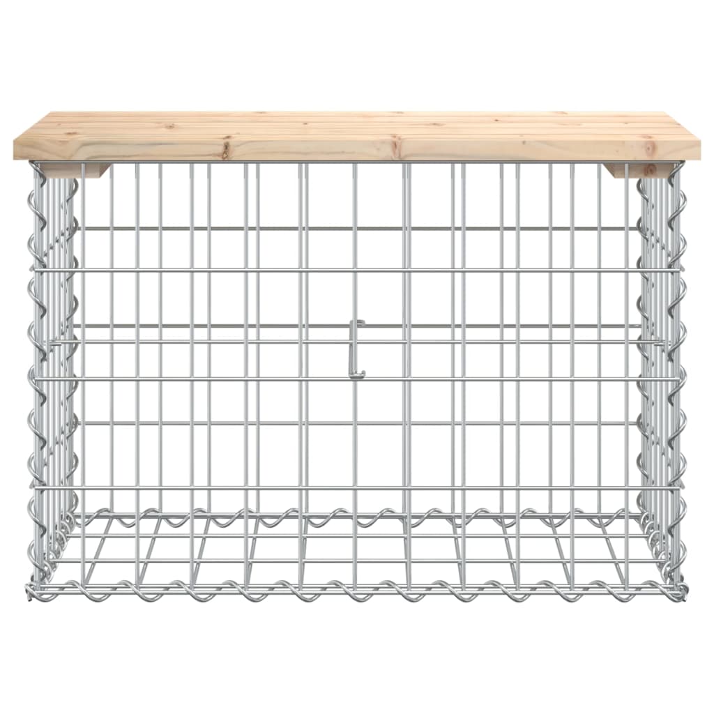 vidaXL Garden Bench Gabion Design 63x31.5x42 cm Solid Wood Pine - Brown